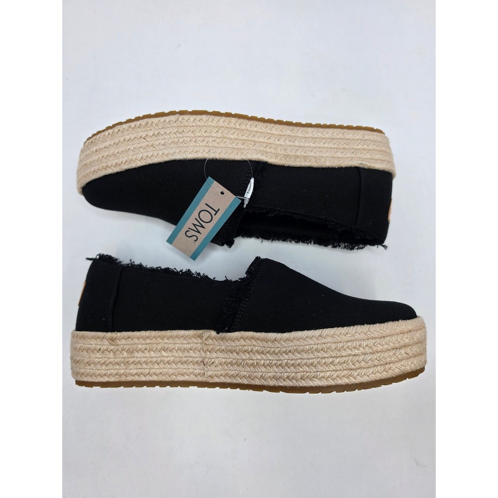 Toms Valencia Slip-On Platform Espadrille Black Size 9 Y2K Indie